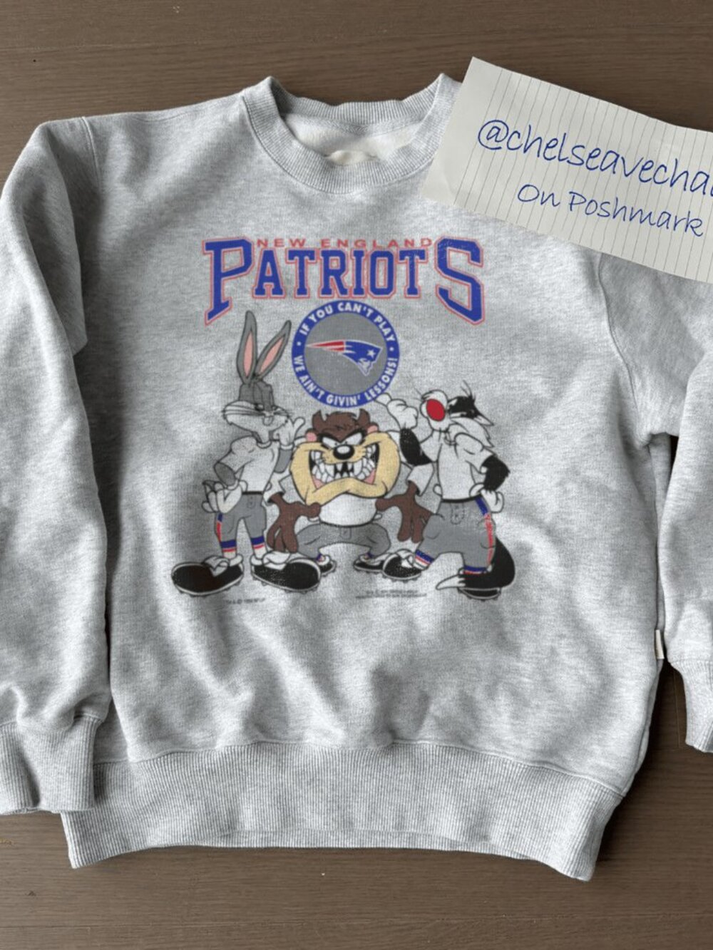Vintage 90s New England Patriots Looney Tunes Football Sweatshirt, NFL Shirt Tee